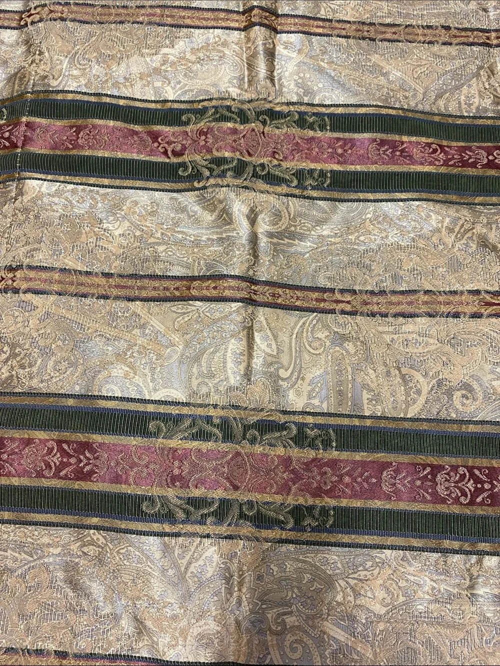 Croscill Duvet Gold Paisley with Olive and Burgundy Stripes